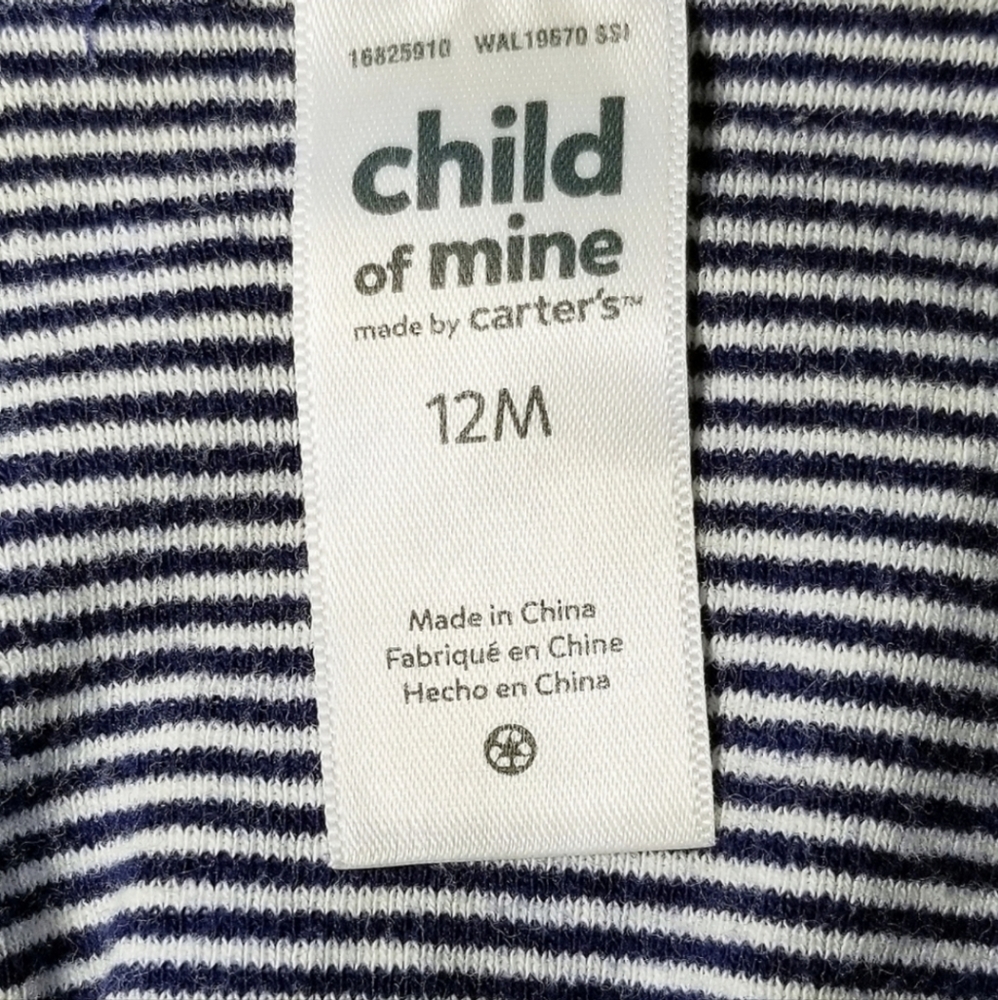 CHILD OF MINE BLUE STRIPED LADY BUG ROMPER SZ 12 MOS - Picture 5 of 9